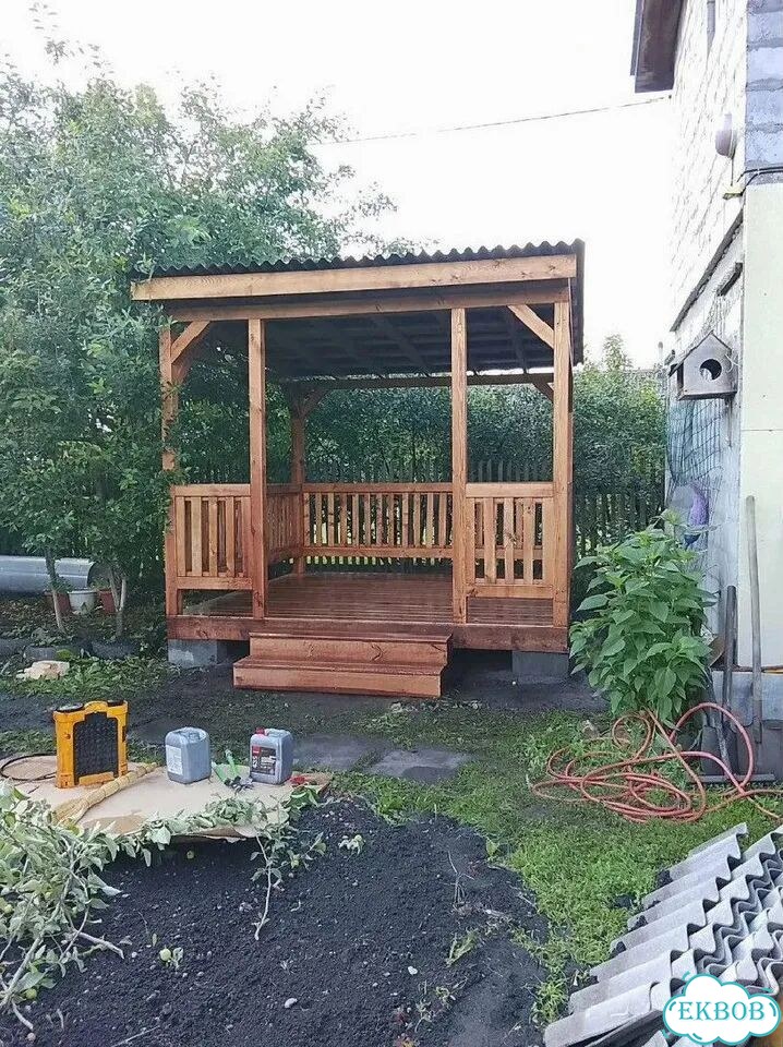 Изготовление беседок из дерева фото 2