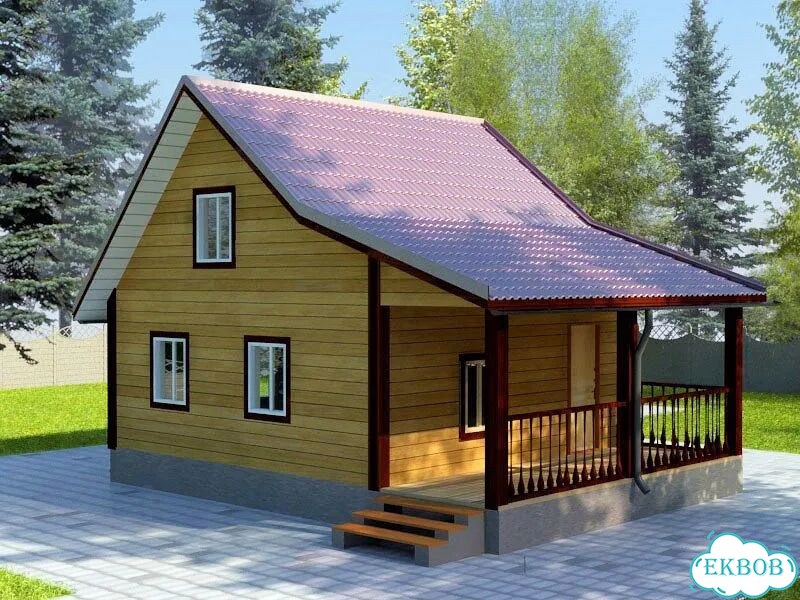Дом из бруса 6х8 фото 1