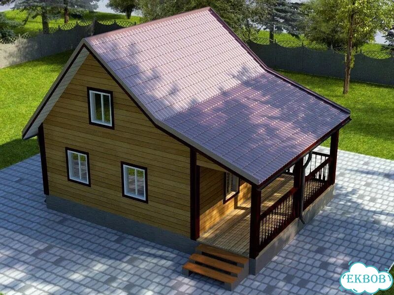 Дом из бруса 6х8 фото 5