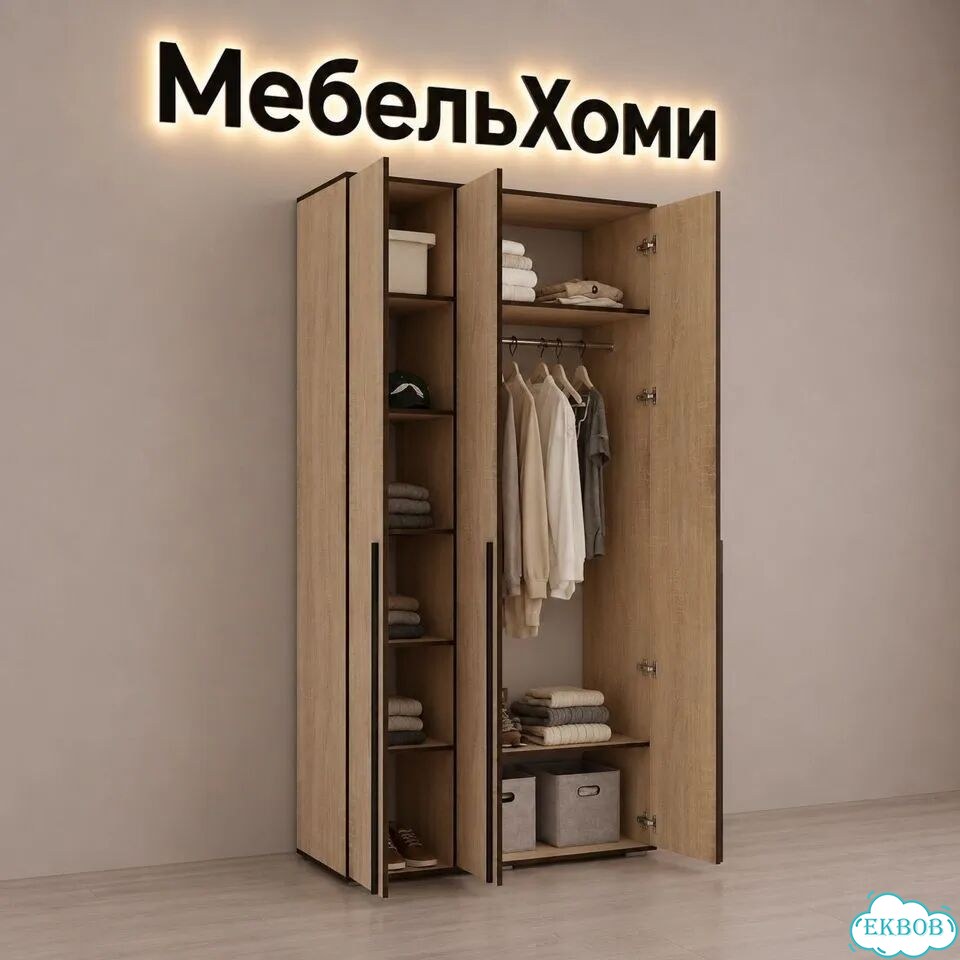 Шкаф распашной трёхстворчатый фото 2