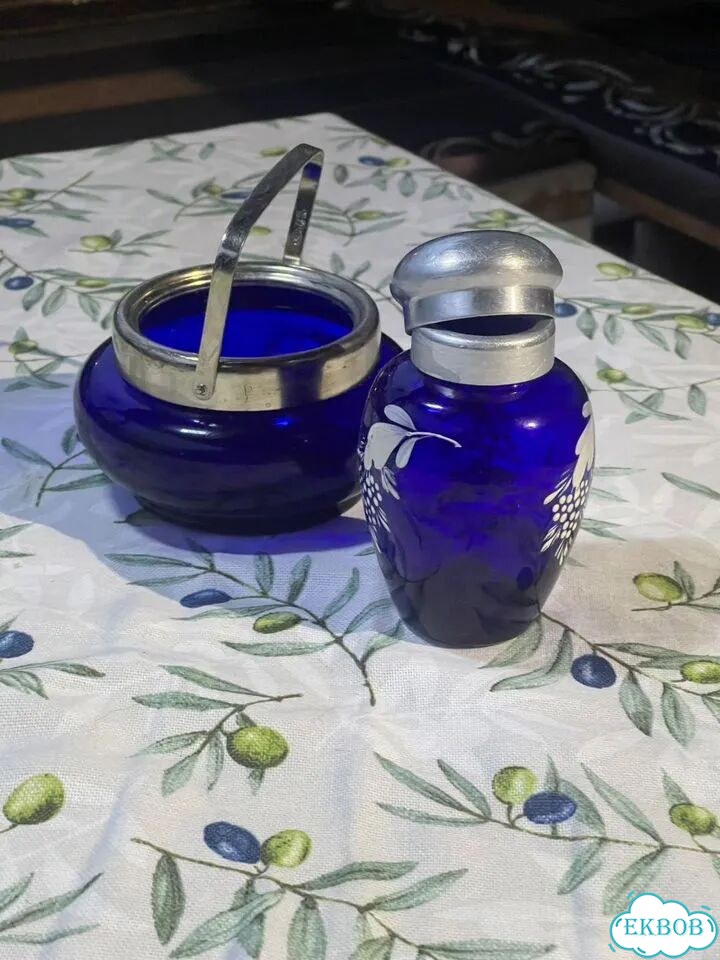 Сахарницы синее стекло фото 1