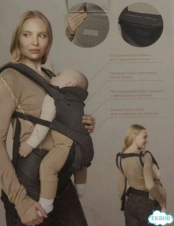 Рюкзак переноска кенгуру happy baby фото 3