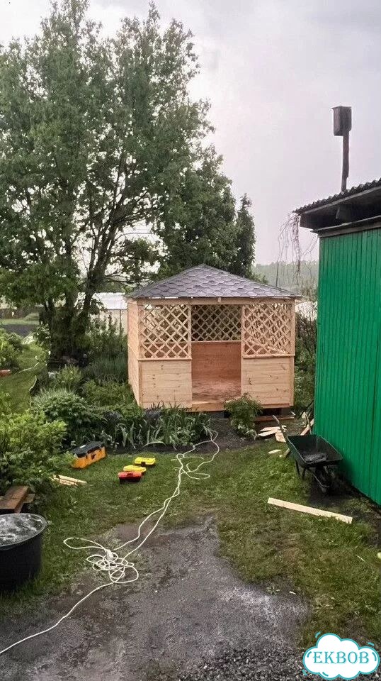 Беседка из дерева шатер фото 10