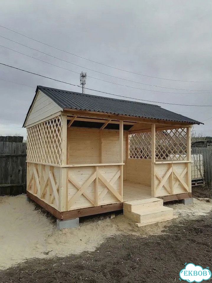 Беседка из дерева шатер фото 2