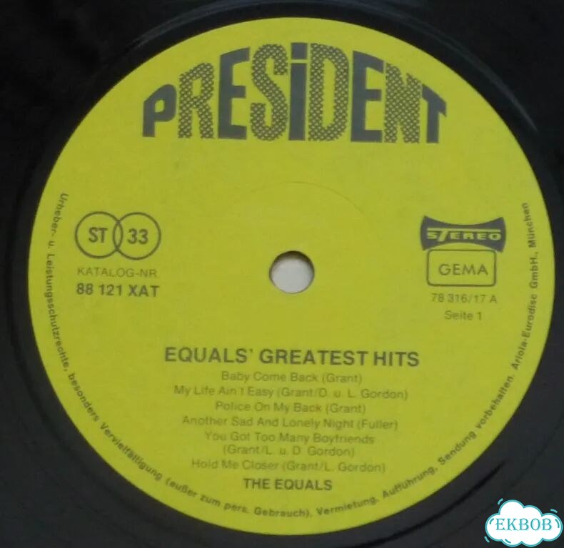 Equals'(Eddy Grant) Greatest Hits винил LP фото 4