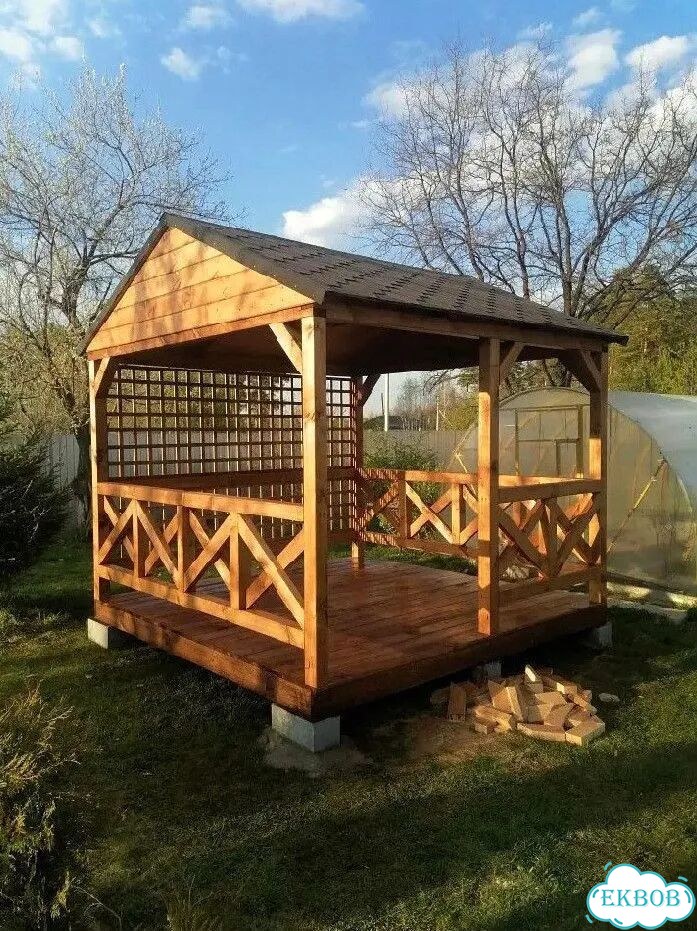 Беседка из дерева шатер фото 5