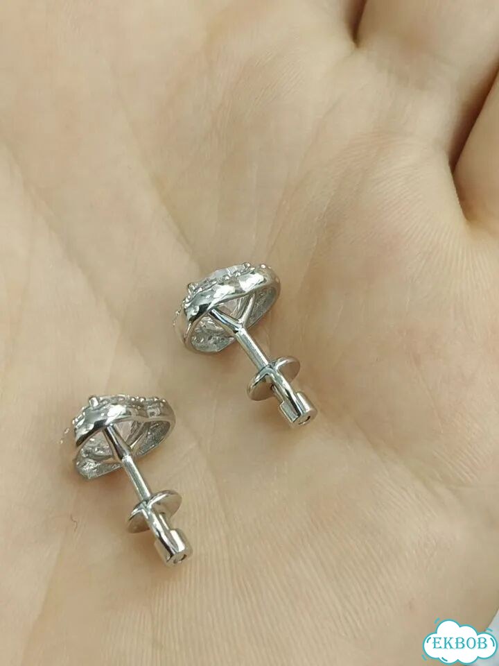 Серьги гвоздики серебро фото 2
