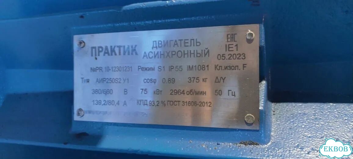 Электродвигатель аир 250S2 75кВт 3000об новый фото 4