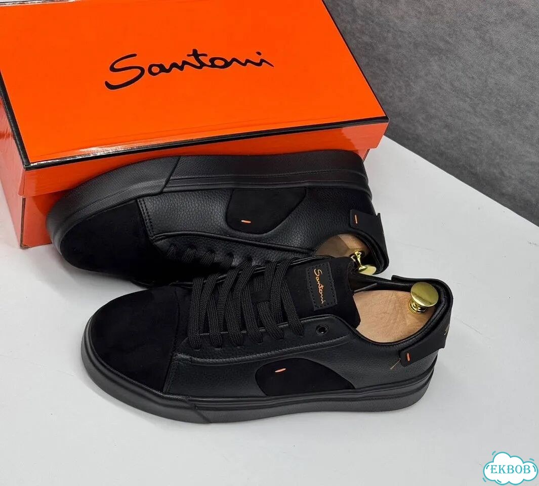 Кеды santoni черные мужские новые 40-45р фото 1