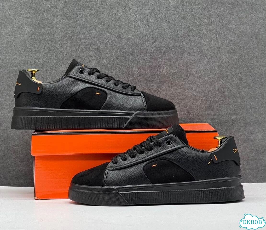 Кеды santoni черные мужские новые 40-45р фото 4