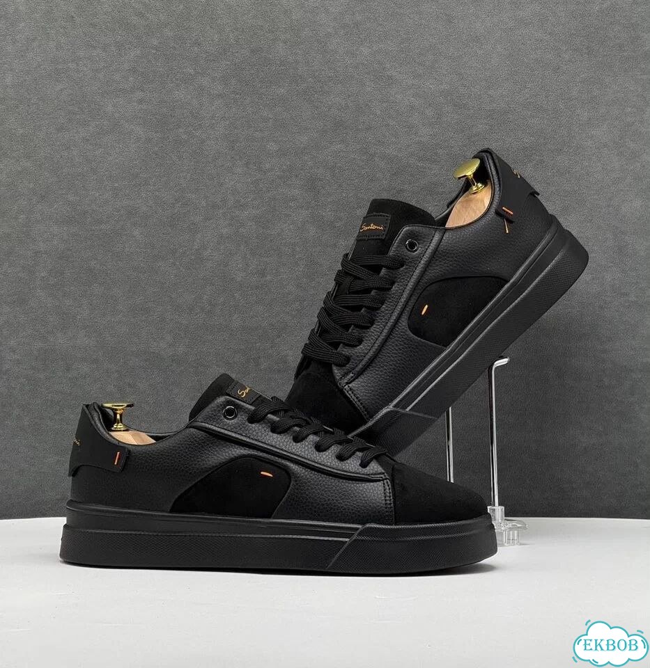 Кеды santoni черные мужские новые 40-45р фото 6