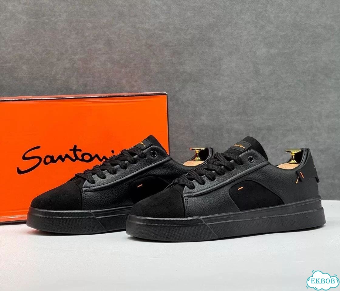 Кеды santoni черные мужские новые 40-45р фото 7