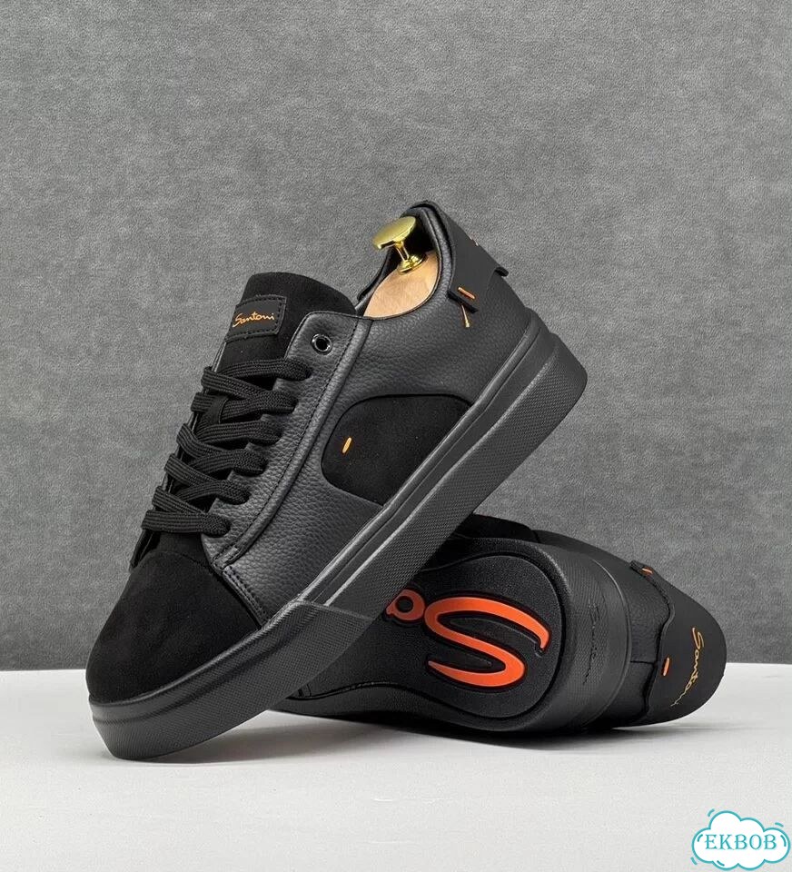 Кеды santoni черные мужские новые 40-45р фото 9