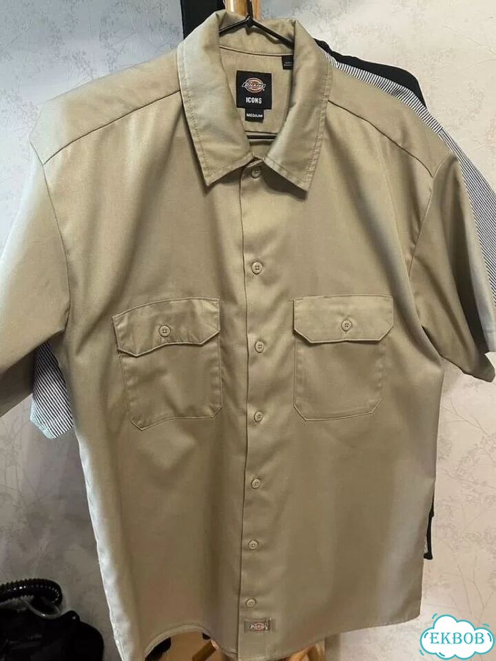 Классическая рабочая рубашка Dickies в цвете хаки фото 1