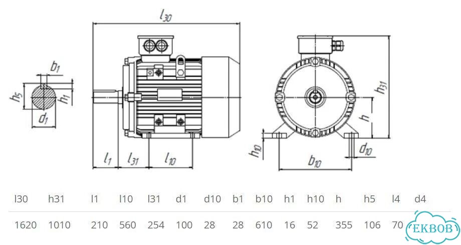 Электродвигатель 5аи 355 мla4 (355кВт / 1500об) фото 4