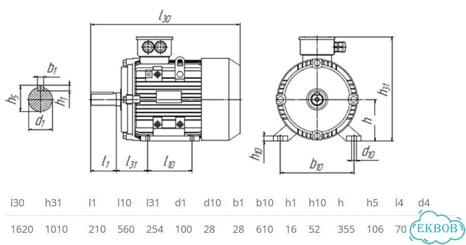 Электродвигатель 5аи 355 мlc4 (450кВт / 1500об) фото 4