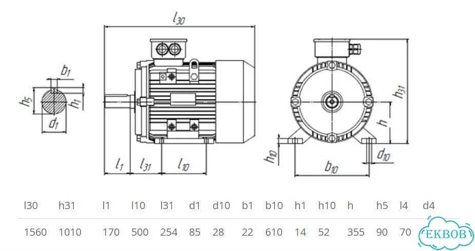 Электродвигатель 5аи 355 SMC2 (355кВт / 3000об) фото 4