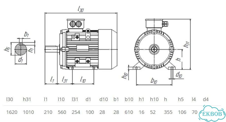 Электродвигатель 5аи 355 мlb4 (400кВт / 1500об) фото 4