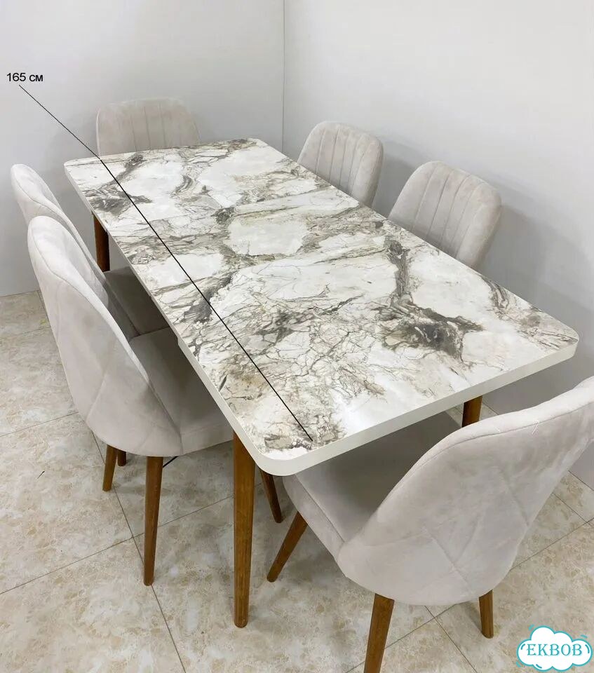 Стол и 6 стульев 130(+35) 80 В наличии фото 3