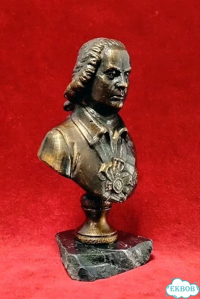 Бюст бронза Георг Вильгельм де Геннин фото 8