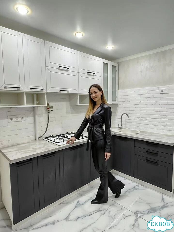 Кухонный гарнитур мдф с аккуратными фасадами фото 10