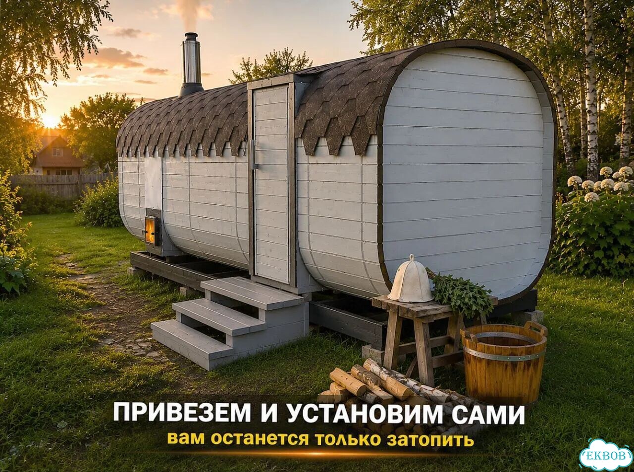 Баня-бочка от производителя фото 1