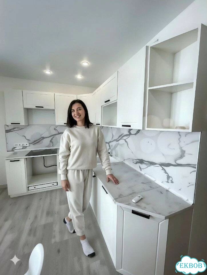 Кухонный гарнитур модульный с матовыми фасадами мдф фото 1