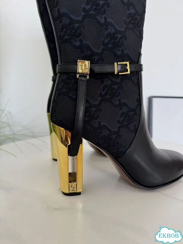 Сапоги Fendi Delfina High Heeled на каблуке фото 6