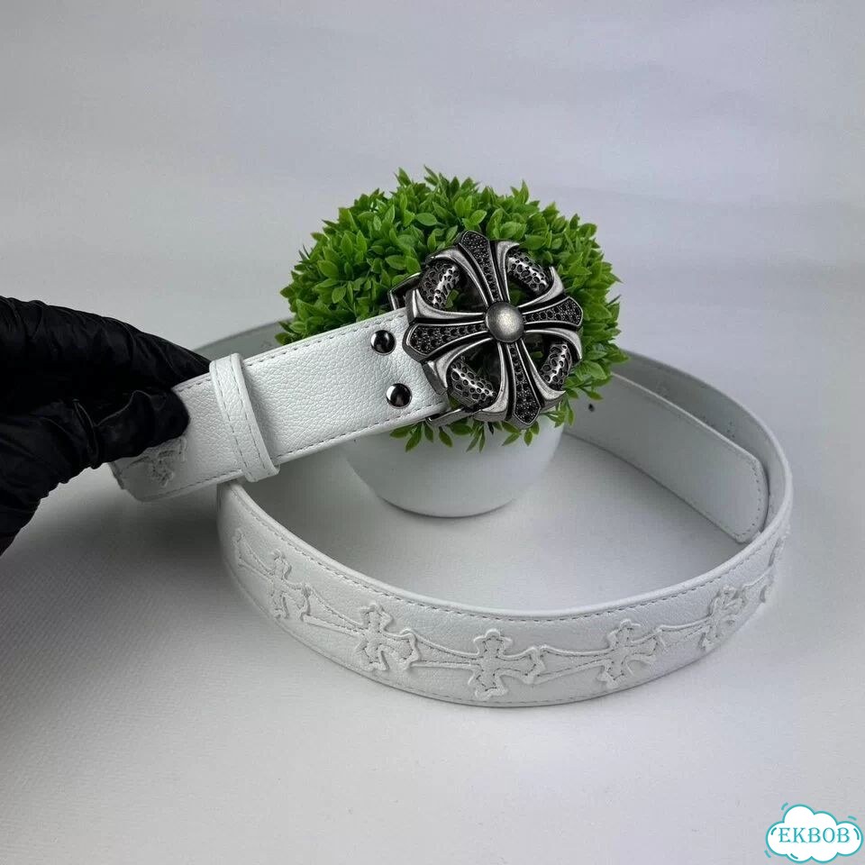 Ремень Chrome Hearts Cross Buckle White фото 1