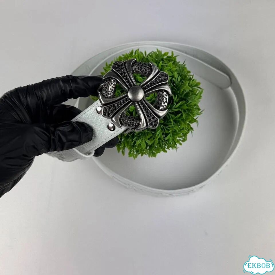 Ремень Chrome Hearts Cross Buckle White фото 4