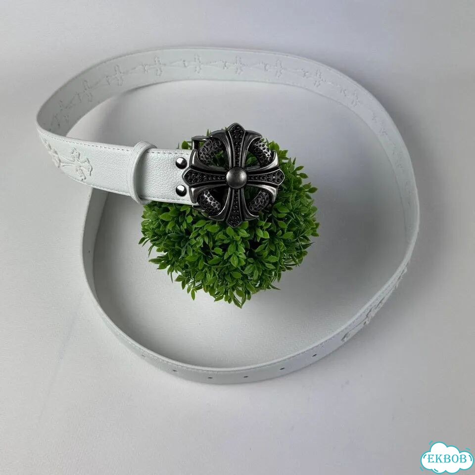 Ремень Chrome Hearts Cross Buckle White фото 5