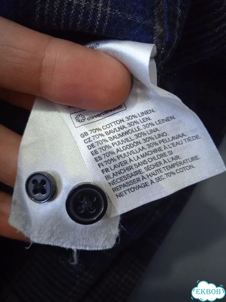 Рубашка мужская в клетку H&M 46 фото 8