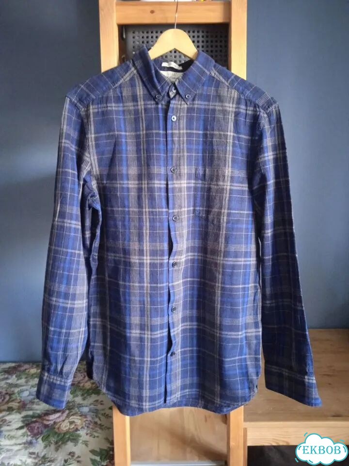 Рубашка мужская в клетку H&M 46 фото 9
