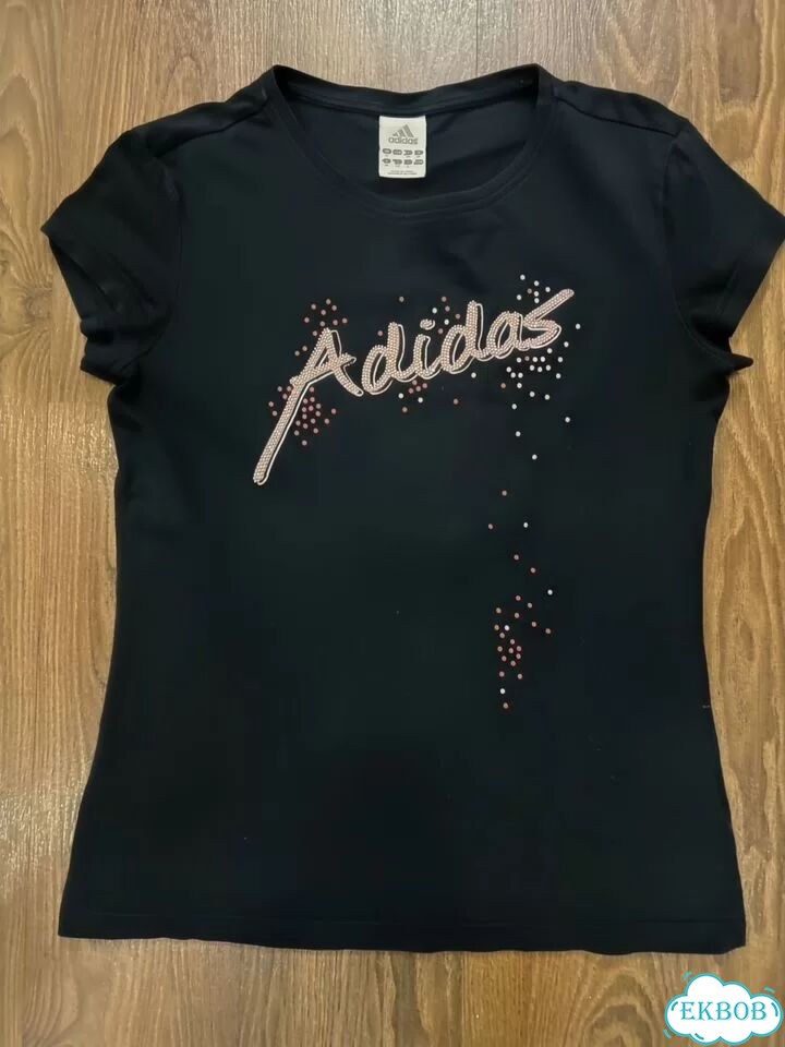 Футболка женская adidas s оригинал черная фото 1