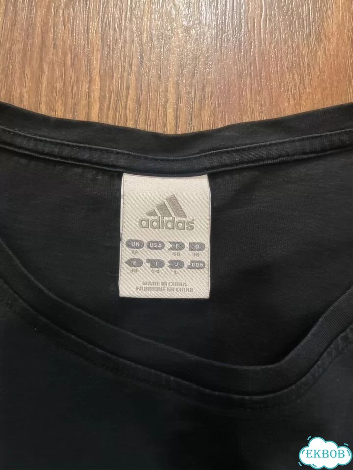 Футболка женская adidas s оригинал черная фото 3