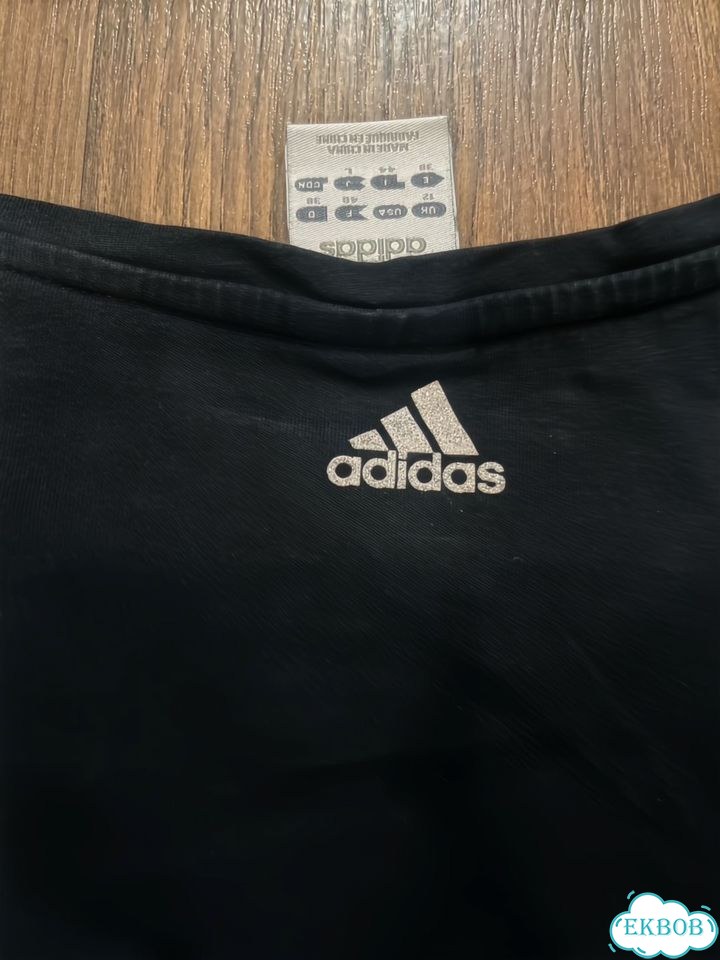 Футболка женская adidas s оригинал черная фото 4