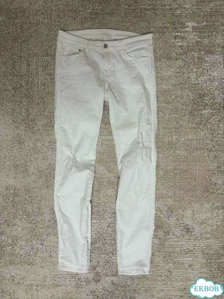 Джинсы slim fit белые фото 1