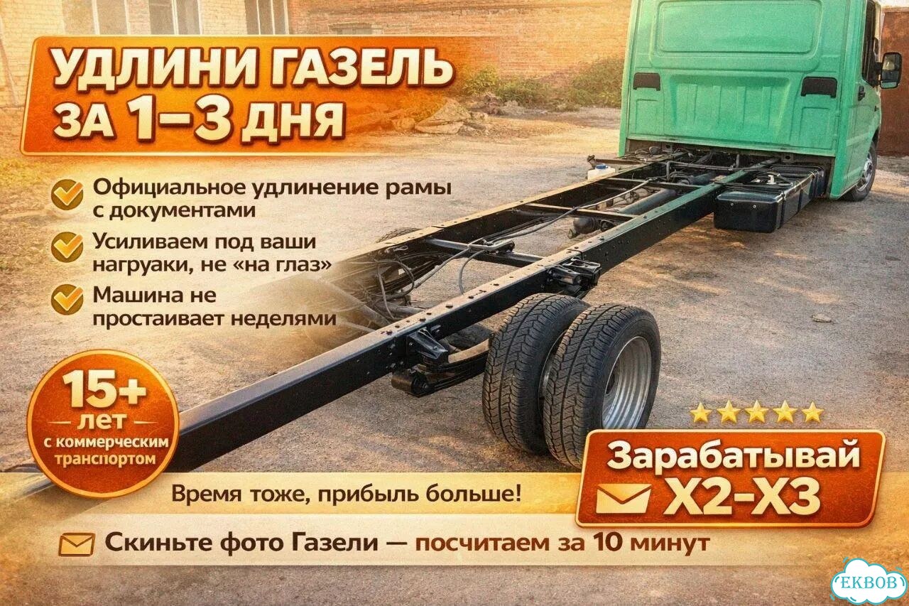 Усиление удлинение рамы газель с оф. документами фото 1