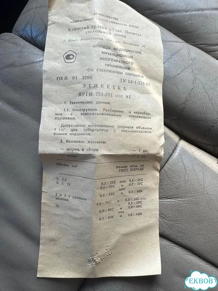 Шприц стеклянный СССР фото 3