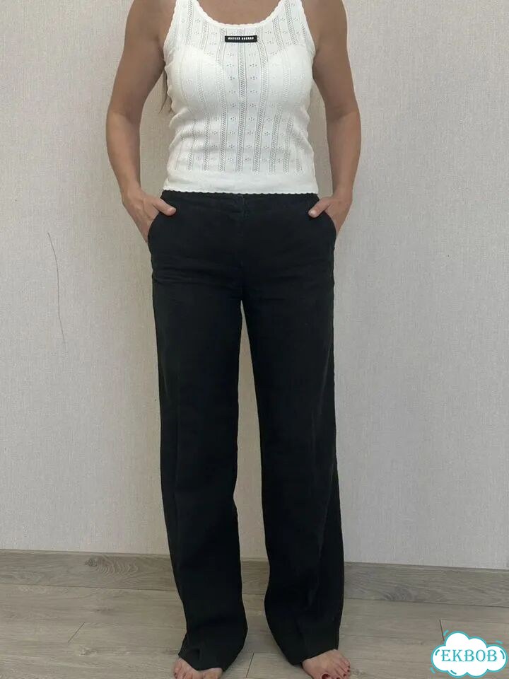 Льняные брюки женские zara s фото 2