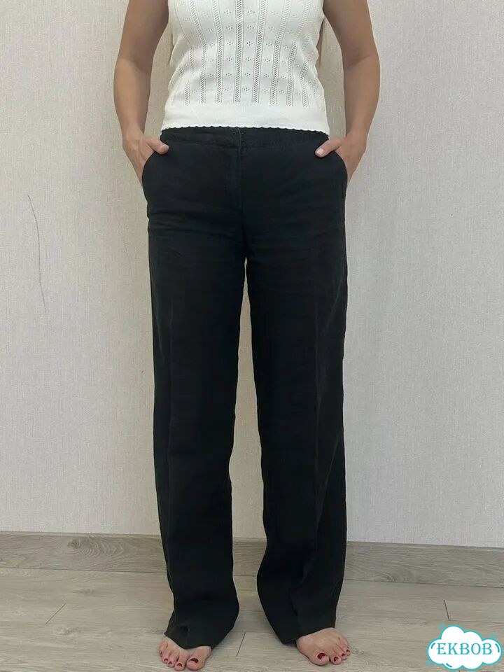 Льняные брюки женские zara s фото 3