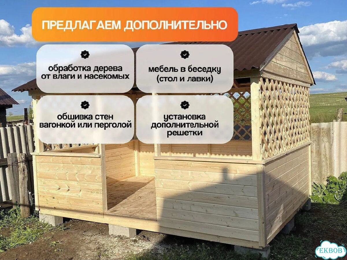 Беседки шатер/домик/с хозблоком фото 6