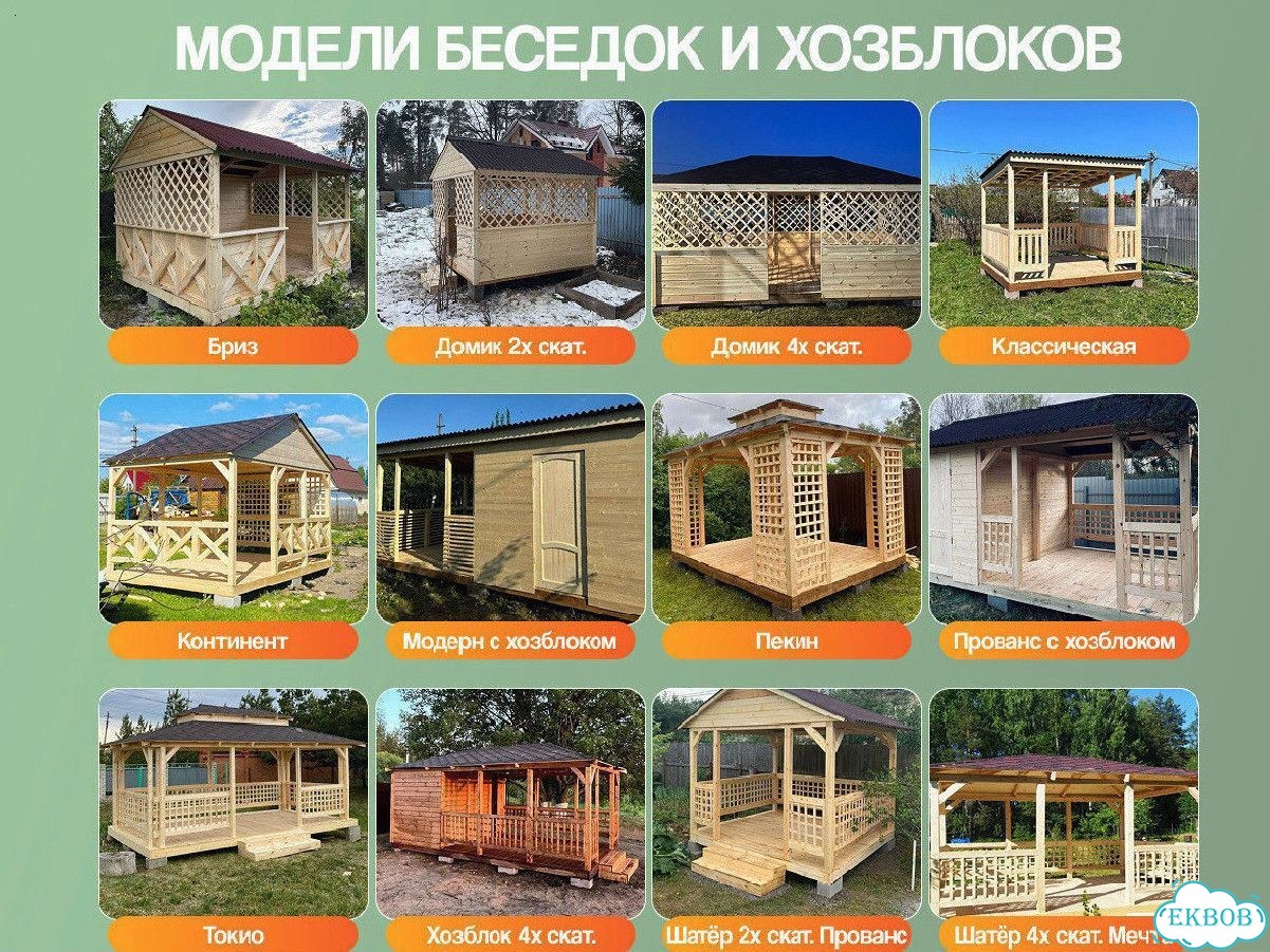 Беседки шатер/домик/с хозблоком фото 7