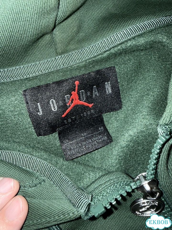 Jordan PSJ fleece sportswear green with zip hoodie фото 2