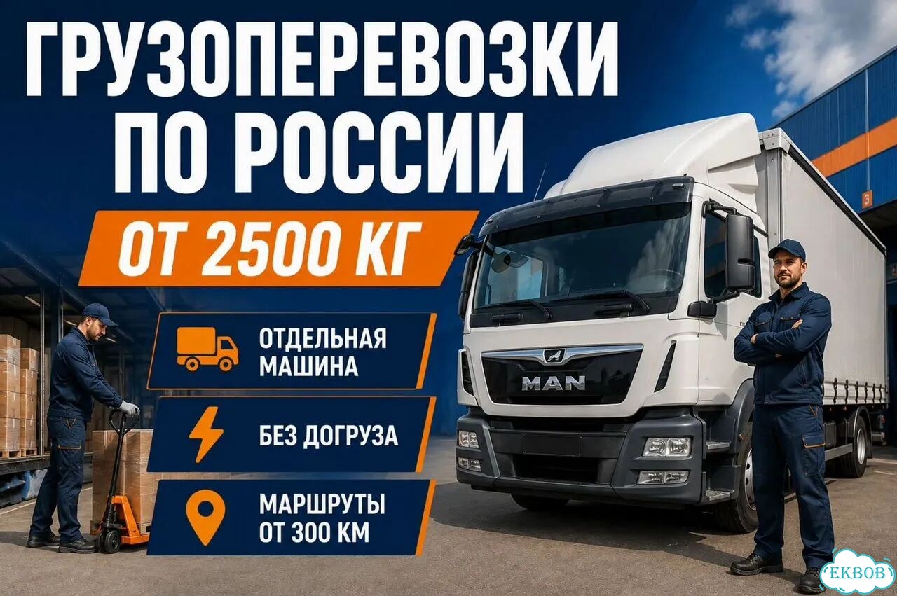 Перевозка груза по России от 2500 кг фото 1