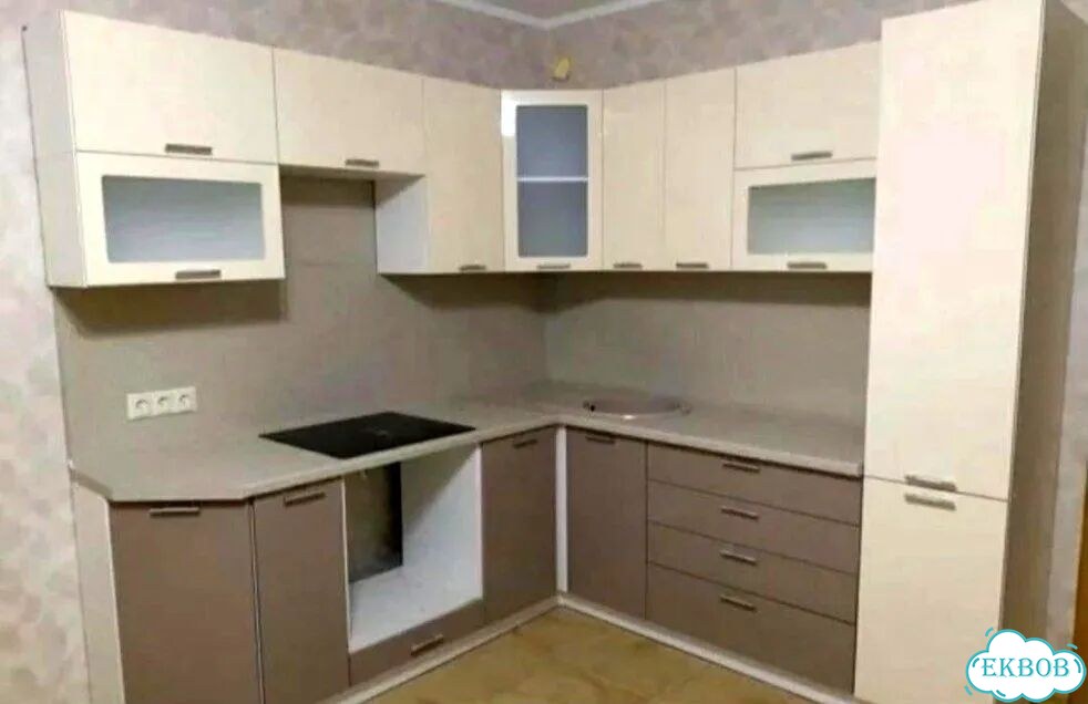 Кухонный гарнитур модульный с матовыми фасадами мдф фото 8