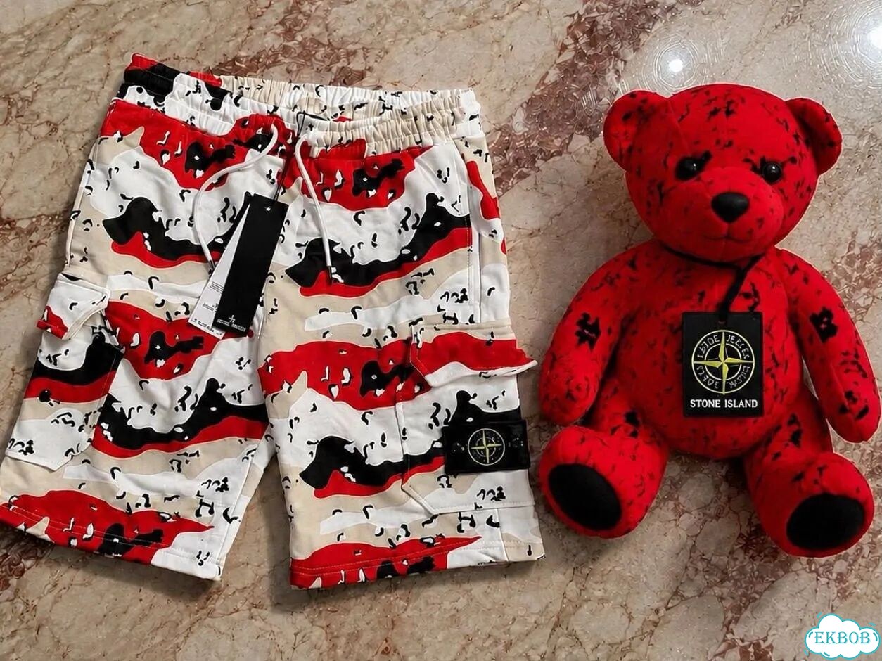 Шорты Stone Island Camo хлопок фото 1