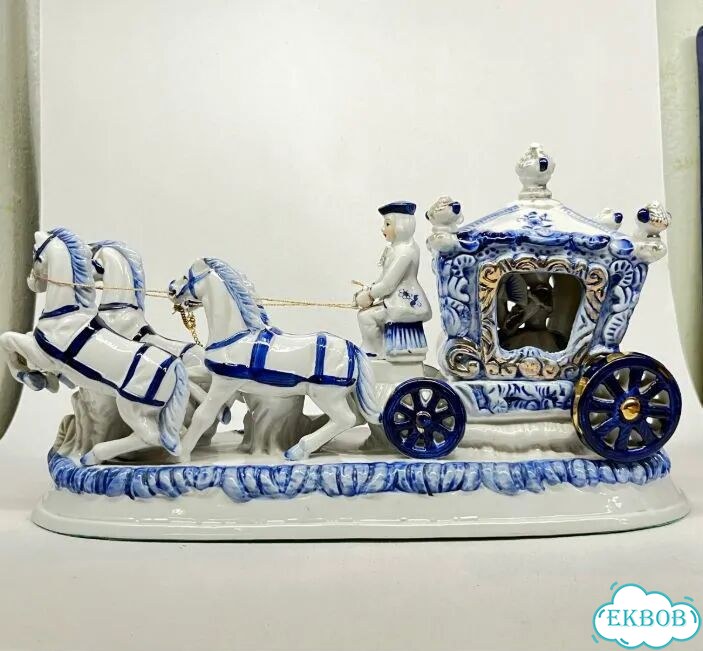Старинный немецкий фарфоровый экипаж карета принцессы фото 3