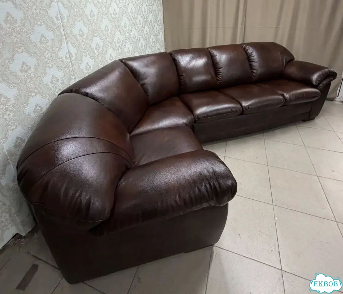 Диван угловой модульный Финский кожаный раскладной фото 3