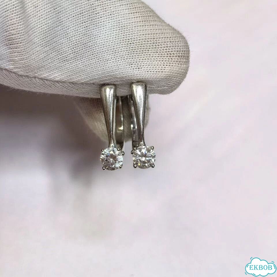 Золотые серьги с фианитами фото 1